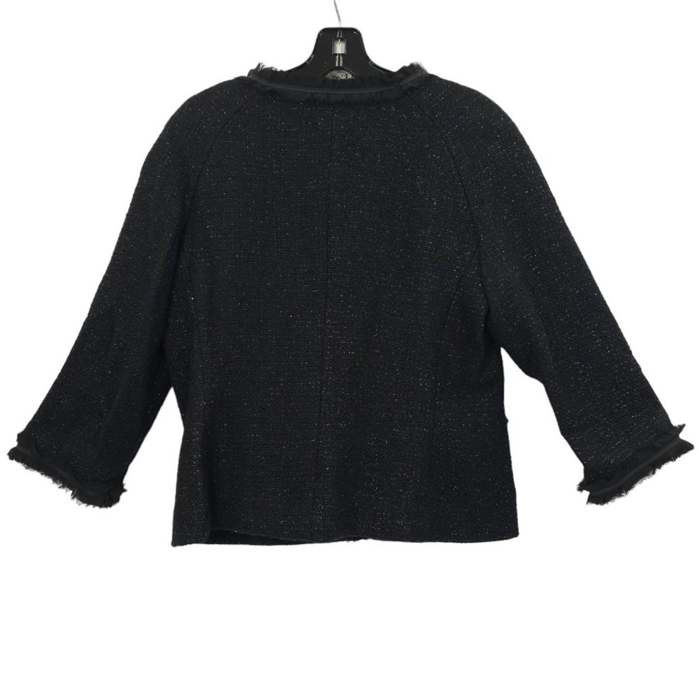 Talbots Grace Fit Wool Blend Snap Front Jacket 10 Shimmer 3/4 Quarter Sleeve NEW - Picture 2 of 15